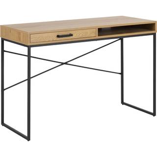 Seaford Office skrivebord - Sort Ramme og Eg Bordplade