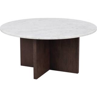 Rowico Brooksville sofabord i MDF og marmor 90 x 90 cm - Eg/Brun marmor