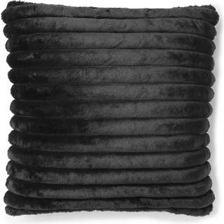 Skinnwille, Stribet ornamental pude 45x45 cm Sort