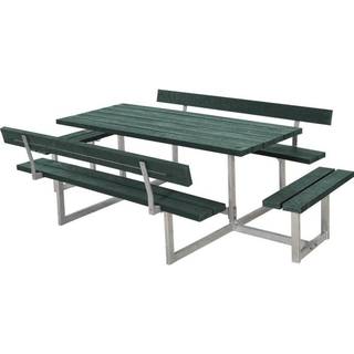 Plus Basic Bord/Bænkesæt m/2 ryglæn og 2 påbygninger 260 cm - Grøn ReTex