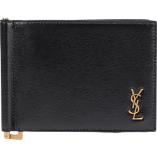 SAINT LAURENT - Logo-Appliquéd Leather Billfold Wallet with Money Clip - Men - Black