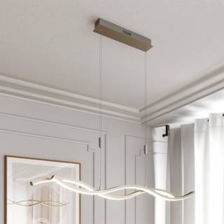Lucande LED-hængelampe Mairia, sølv, højdejusterbar