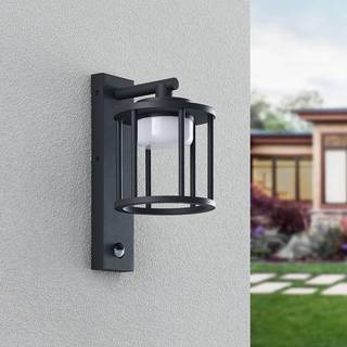 Lucande udendørs væglampe Berenike, sensor, antracit, metal