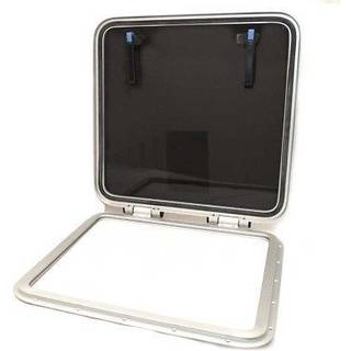 Dæksluge Gebo Skylight Standard, med friktionshængsel, 180°, 200 x 200 mm (udskæringsmål), 250 x 260 mm (ydremål), sølv/grå