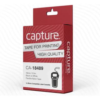 19mm x 3.5m Black on White