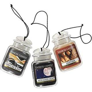 Yankee Candle Car Air Fresheners Hanging Car Jar Ultimate 3-Pack neutraliserer lugt op til 30 dage inkluderer: 1 l?der 1 midtsommeraften og 1 ny
