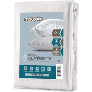 Mikropuffpudebeskyttere med lynlås - blød og åndbar hypoallergenisk pudebetræk. Pillowcase beskytter mod pletter spild og sved. (Microfiber Stand
