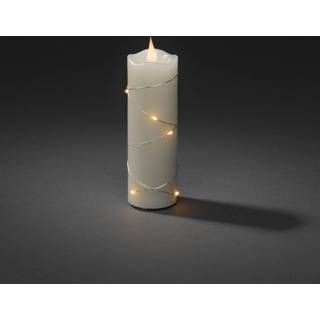 LED-vokslys creme lys farve rav 15,2 cm