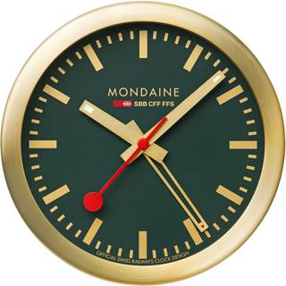 Mondaine Forest Green Dial Gold-Tone Case Table & Alarm Clock A997.MCAL.66SBG.1