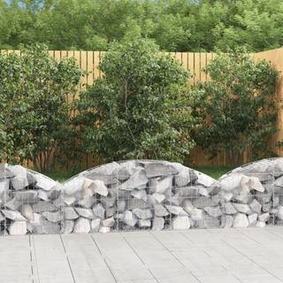 buet gabionkurv 150x30x40/60 cm galvaniseret jern