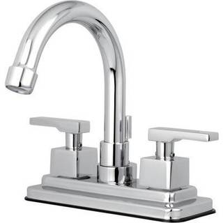 Kingston messing KS8661QLL Executive 4 in. CenterSet Badeværelse Fåger med messing Pop-Up Polised Chrome