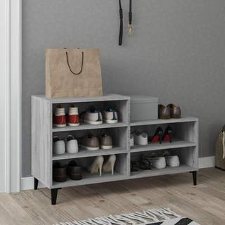 skoskab 102x36x60 cm konstrueret træ grå sonoma-eg