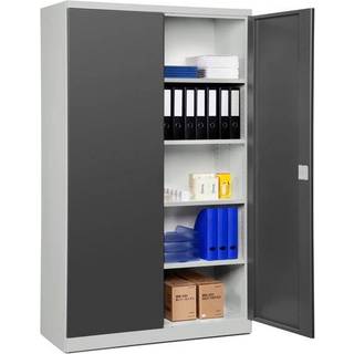 Stålskab ASHV med 4 hylder 1980x1200x670mm antracit døre
