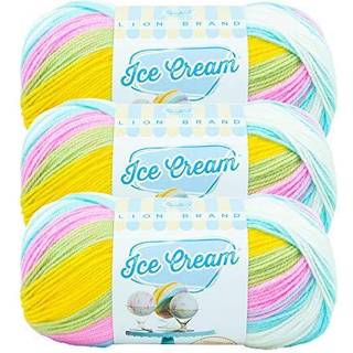 (3 pakke) Lion Brand Yarn Ice Cream Baby Yarn Bunny Tracks