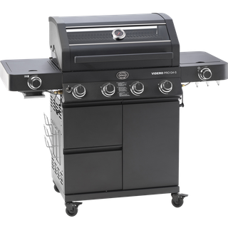 Videro Pro G4-S Vario+ Gasgrill 20500 watt fra Rösle - Sort farve - Rustfrit stål