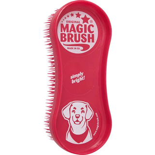 Plastikstrigle Hunde Magic Brush Rød