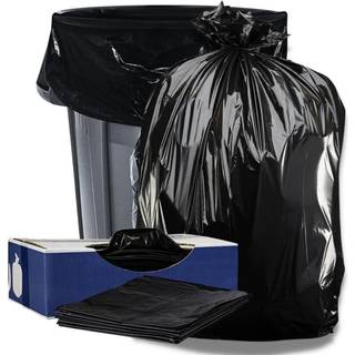 Plasticplace entreprenør papirkurvposer 42 gallon 6,0 mil sort kraftig affaldspose 33 x 48 (25 tælling)