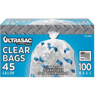 Ultrasac - Genbrugspose 45 gallon 1,1 mil 40 """" X46 """" Ryd 100 t?lling m/b?nd
