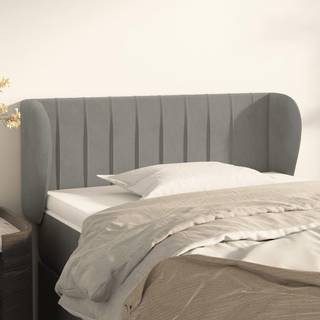sengegavl med kanter 93x23x78/128 cm fløjl lysegrå