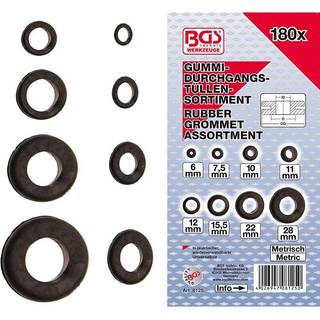 BGS Gummiringsgennemføringsortiment Ø6-Ø22mm. 180 dele