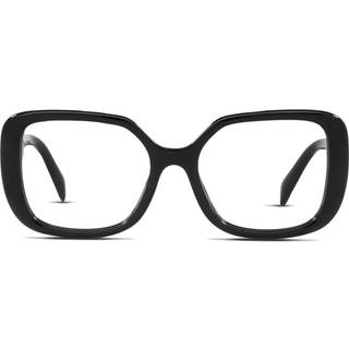 Prada Kvinde PR 10ZV 1AB1O1 Optiske stel Acetat Sort Transparent Firkantet Normal