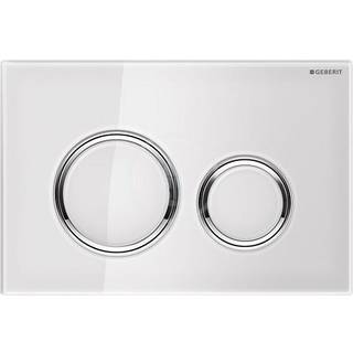 Geberit betjeningsplade Sigma 21 metal/glas i hvid/krom