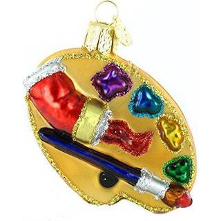 Old World Christmas Ornaments: Artists Palette Glass Bl?st ornamenter til juletr?