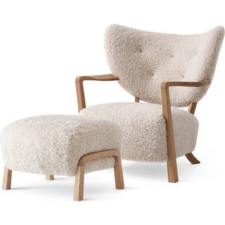 &Tradition Wulff Lounge Chair ATD2 lænestol inkl. puf ATD3 Olieret valnød-Moonlight