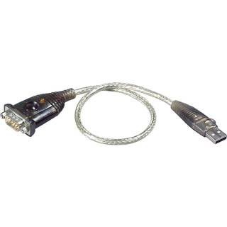 Aten Adapter 0.35m. Usb Type-a Db-9 Rustfrit Stål, Transparent, Sort