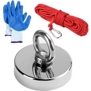 Neodymium magnet / fiskemagnet 80 kg med reb og handsker