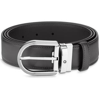 Montblanc Horseshoe Buckle Grey 35 mm Leather Belt Grey