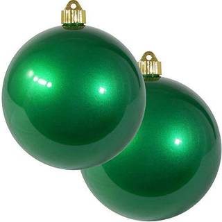 Jul af Krebs 6 """" (150 mm) Candy Green [2 stykker] Ekstra store faste store store store store udendørs plastiske UV -kuglepynt hængende trædekora