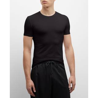 Ermenegildo Zegna Herren T-Shirt schwarz Viskose/Modal unifarben