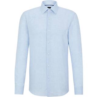 Skjorte med slim fit i italienskfremstillet hør