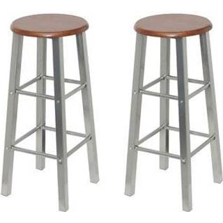 Barstole Mdf - sølvfarvet og brun