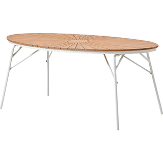 Kerteminde teak - nonwood havebord 180x90 cm, hvidt stel