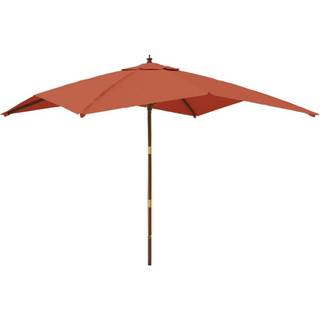 Haveparasol Med Træstang 300X300X273 Cm - Terrakotta