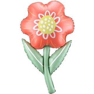 1 stk. Farverig Folieballon i Blomsterform, 53x96 cm før oppustning, inkl. sugerør