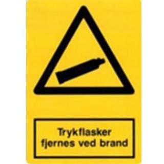 SKILT, TRYKFLASKER FJERNES, BRAND, LILLE