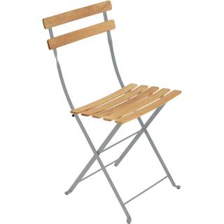 Fermob - Bistro Natural Chair - Lapilli Grey - Havestole - Grå - Metal/Træ