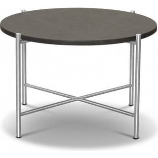 HANDVÄRK Furniture Round Coffee Table 60 Stainless Steel Frame Dark Grey Marble