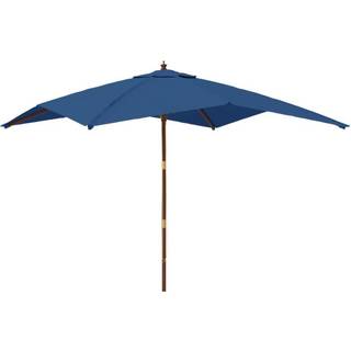 haveparasol med træstang 300x300x273 cm azurblå