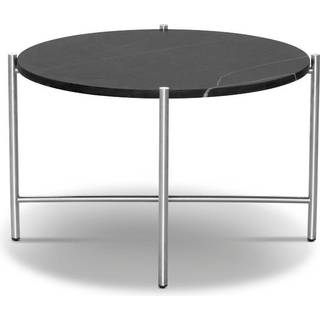 HANDVÄRK Furniture Round Coffee Table 60 Stainless Steel Frame Black Marble