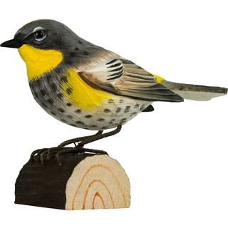 Wildlife Garden Decobirds Håndskåret Fugl Myrtesanger - Træfigurer Massiv Træ Gul - WG4670