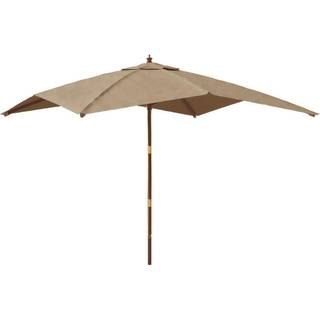 haveparasol med træstang 300x300x273 cm gråbrun
