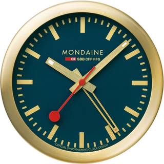 Mondaine Gold-Tone Case Deep Ocean Blue Table and Alarm Clock Blue Dial A997.MCAL.46SBG