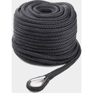 Ankertov med rustfri kovs Qvarken Dockline, flettet polyester, Ø18 mm, 50 meter, sort