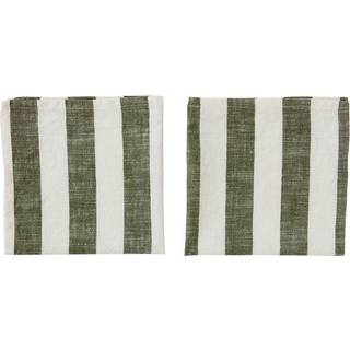 OYOY Striped serviet 45x45 cm 2-pak Olive