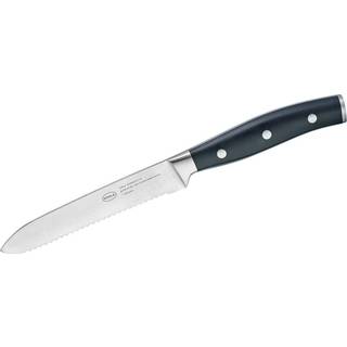 Rösle Tradition Universalmesser 13 cm mit Wellenschliff - CVM-Messerstahl mit POM-Kunststoffgriff - Braun,Silber