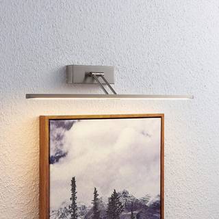 Lucande Thibaud LED-gallerilampe, nikkel, 51,4 cm, Aluminium/grå/zink, Stue/spisestue, Metal, Moderne
